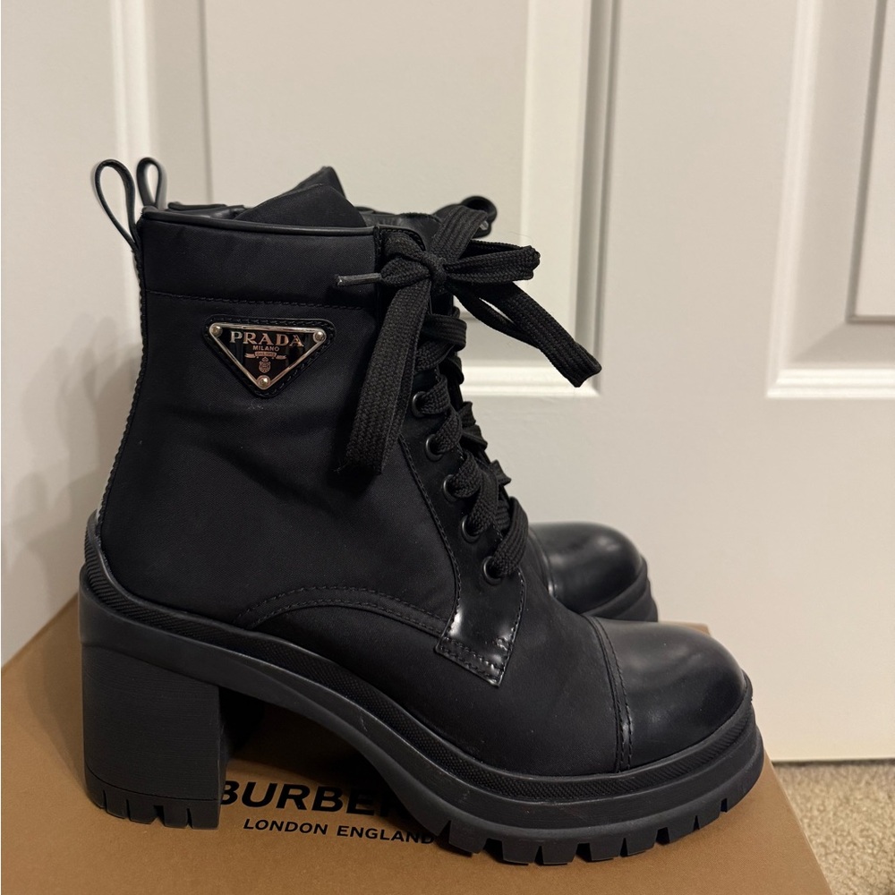Prada Black Combat & Moto Boots - Picture 3 of 7